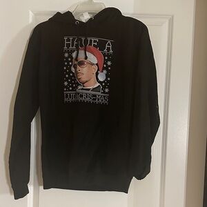 Black Hoodie with Ludacris-Mas Design - Small Like New